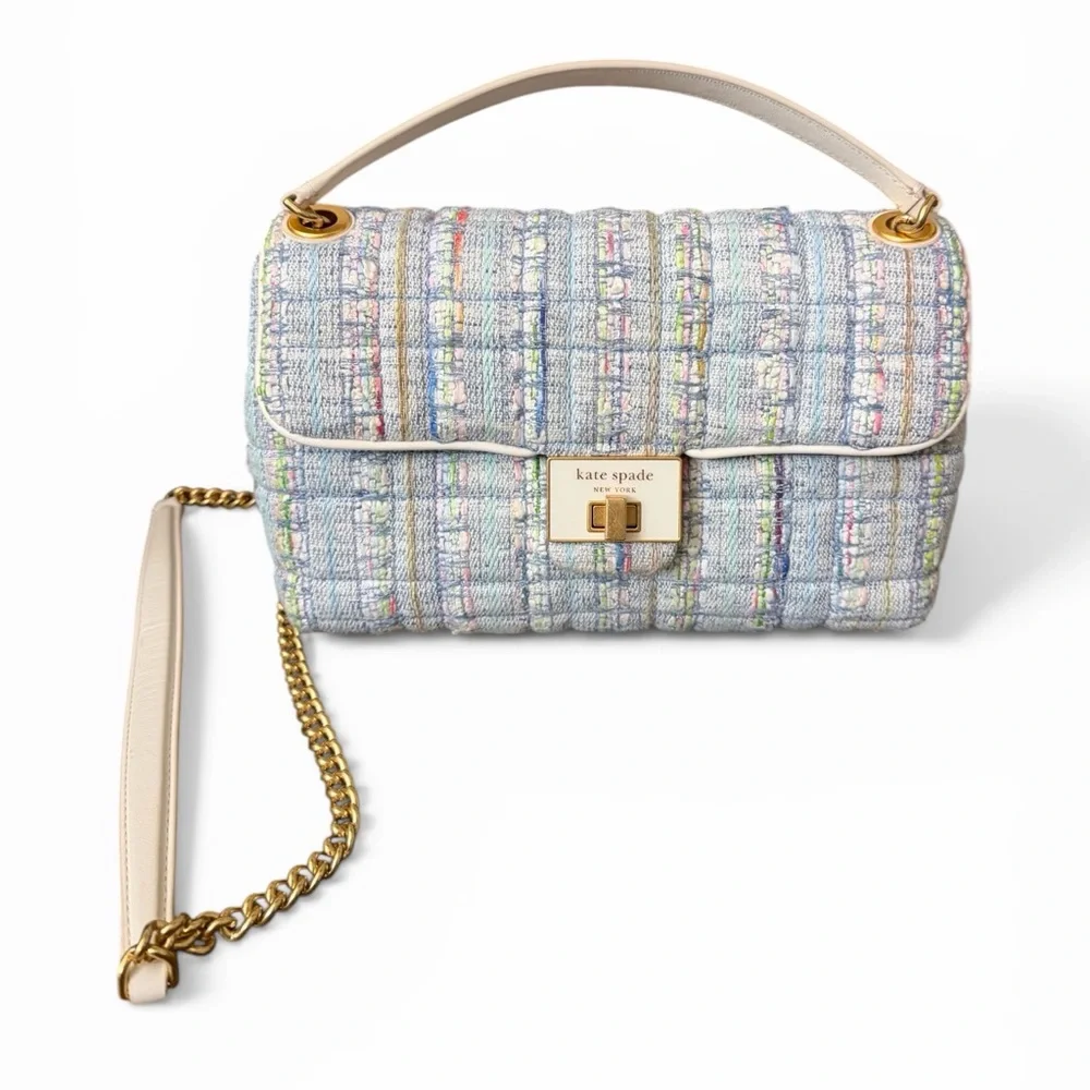 Kate Spade Evelyn Tweed Medium Convertible Crossbody Shoulder Bag - Picture 6 of 12